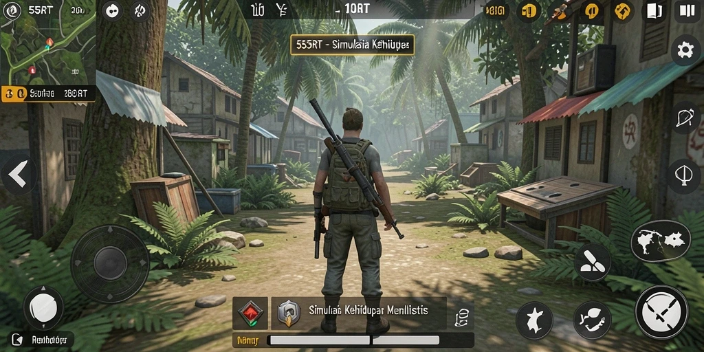Tampilan gameplay yang menarik dalam 55RT, menjadikan simulasi semakin hidup.