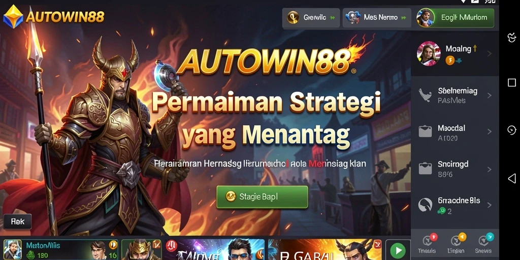 Screenshot gameplay AUTOWIN88 menampilkan strategi pertempuran yang epik.