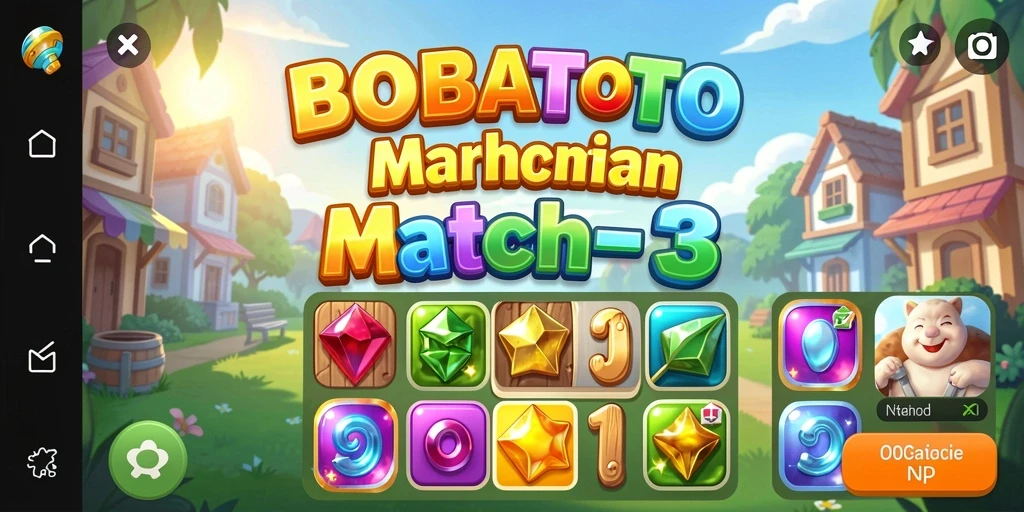 Tampilan gameplay BOBATOTO dengan elemen Match-3 yang menarik.