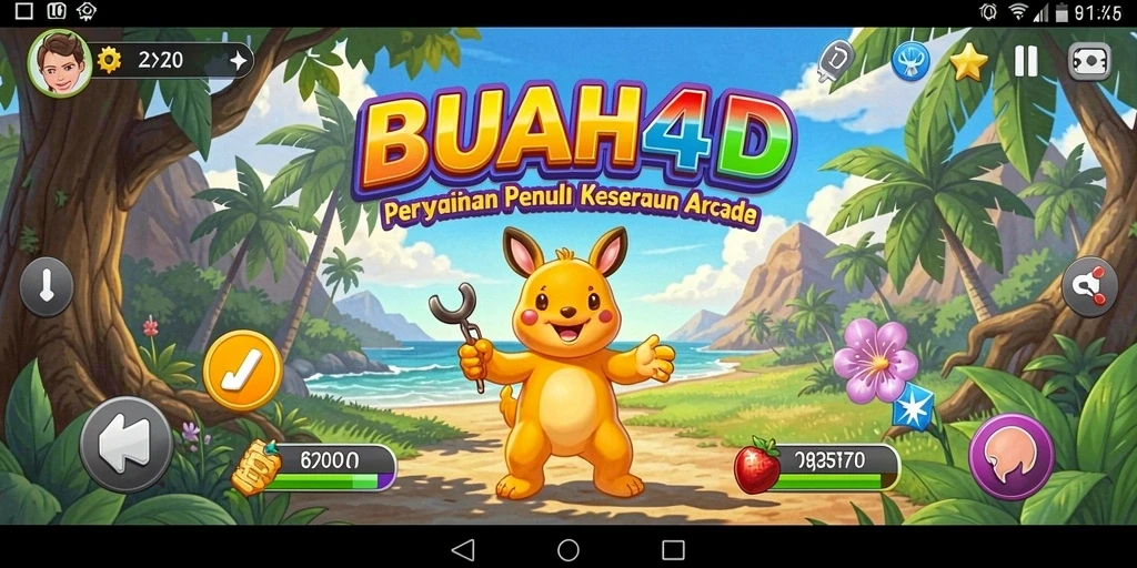 Tampilan gameplay BUAH4D yang memukau dengan aksi Arcade seru.