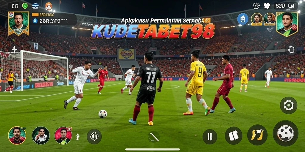 Gameplay menarik dalam KUDETABET98 yang menampilkan aksi sepak bola.