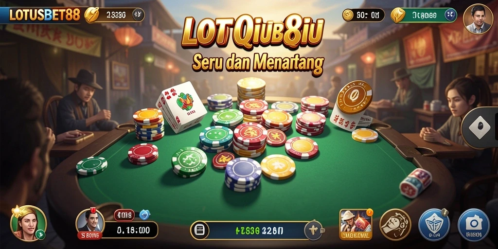 Screenshot gameplay LOTUSBET88 menampilkan aksi seru dalam permainan QiuQiu.