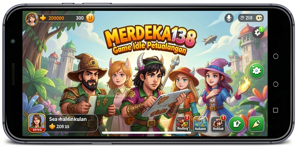Tangkapan layar gameplay MERDEKA138 yang menunjukkan aktivitas idle.