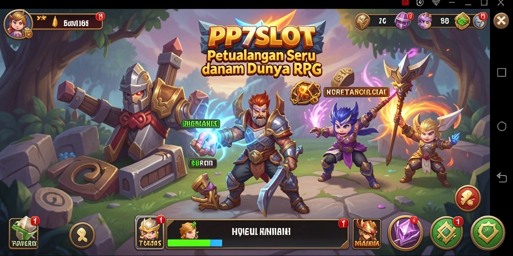 Tangkapan layar PP7SLOT menunjukkan pertarungan epik dalam dunia RPG.