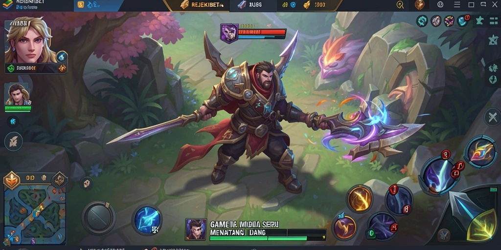 Tampilan gameplay seru dalam <strong>REJEKIBET</strong>, menunjukkan pertarungan strategis antar tim.