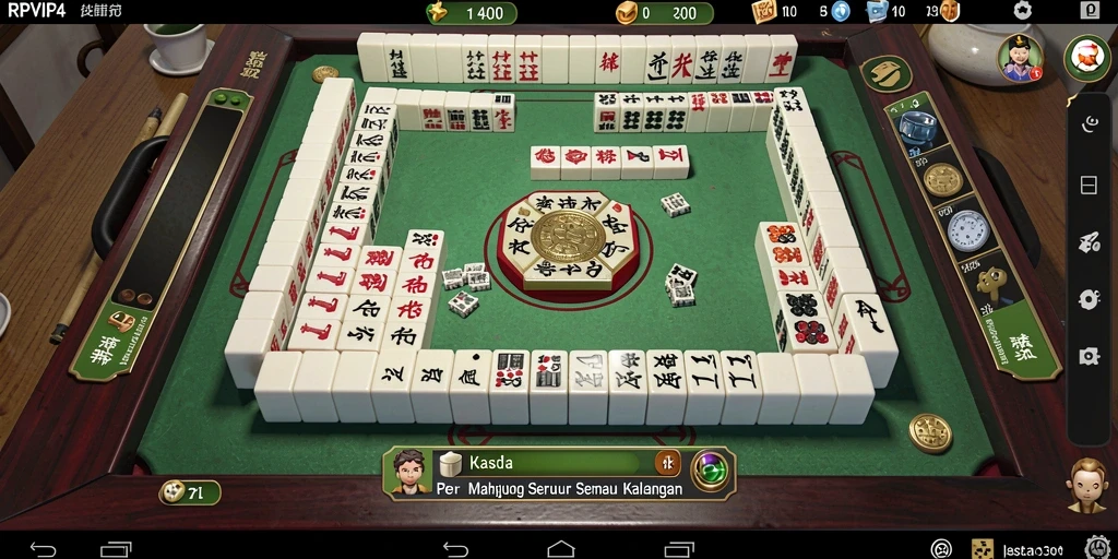Screenshot utama RPVIP4 menampilkan gameplay Mahjong yang seru.